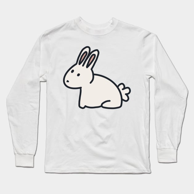 Cute white bunny rabbit Long Sleeve T-Shirt by Catphonesoup